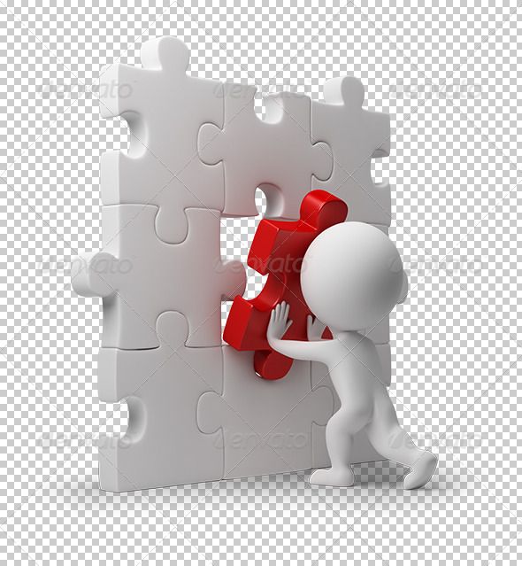 3d small person inserting last part of a puzzle. 3d image. Transparent high resolution PSD with shadows. Alpha channel. Powerpoint Animation, Software House, Small People, 3d Figures, Emoji Images, Stick Art, 3d Image, Alpha Channel, Power Point