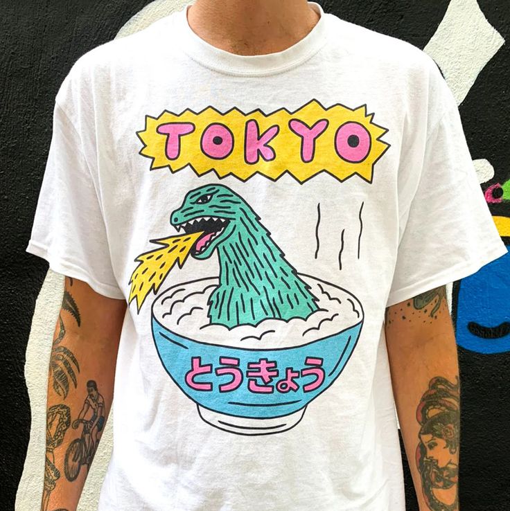 Tokyo T-shirt | Etsy Illustration Design Graphique, Vintage Pop, Shirt Design Inspiration, Cartoon Dinosaur, Tokyo Fashion, Design Graphique, Dinosaur Print, Tee Design, Printed Tees