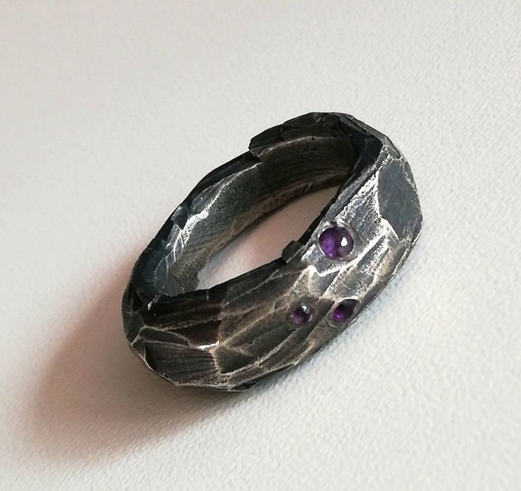 ZizouArT Croatian Jewelry, Dark Silver Jewelry, Enby Style, Cast Jewelry, Asymmetrical Jewelry, Freeform Ring, Patina Jewelry, Rings Mens, Oxidised Silver Jewelry