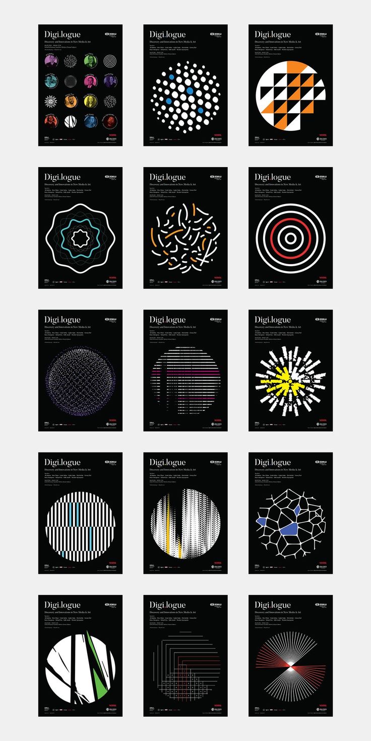 the poster shows different types of lines and shapes