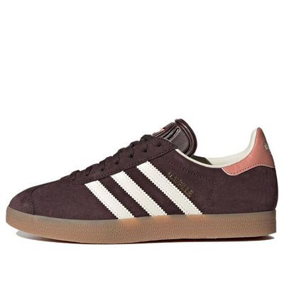 (WMNS) adidas originals Gazelle 'Shadow brown' IF3233 Brown Sporty Sneakers With Gum Sole, Brown Sneakers With Three Stripes And Round Toe, Brown Athleisure Sneakers With Cushioned Footbed, Sporty Brown Sneakers With Three Stripes, Brown Athleisure Sneakers For Streetwear, Brown Casual Sneakers With Three Stripes, Casual Brown Sneakers With Three Stripes, Casual Brown Sneakers With Gum Sole, Brown Cushioned Sneakers For Athleisure