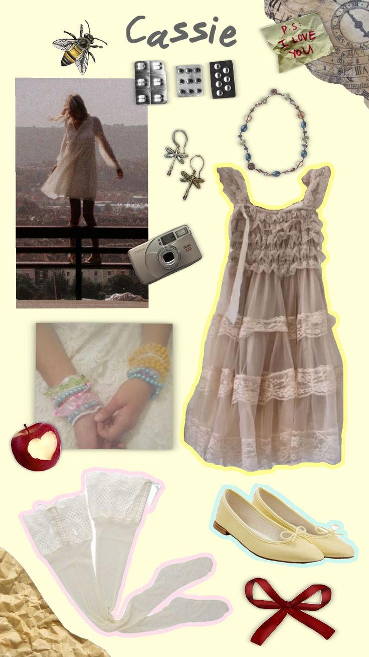 a collage of various items including shoes, clothing and accessories