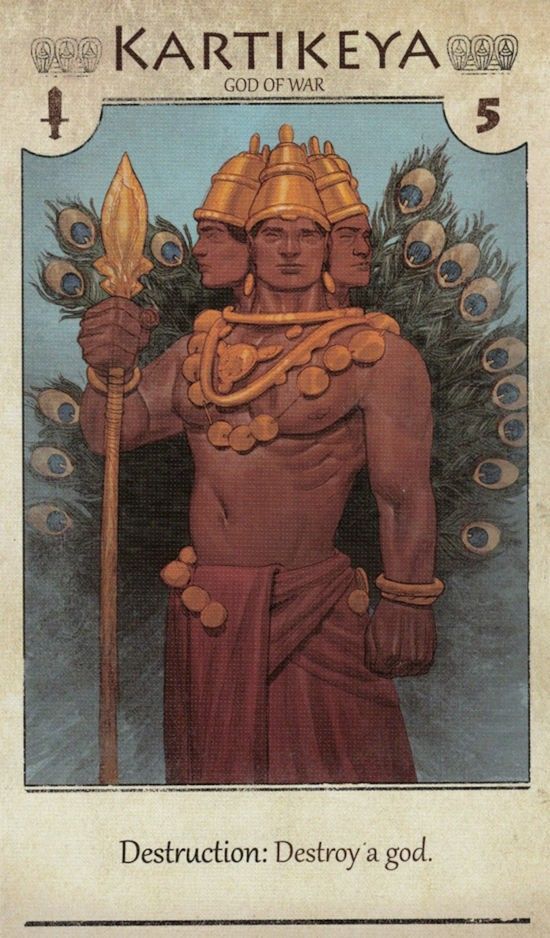 the card for kartikeya, which is used to spell out the name