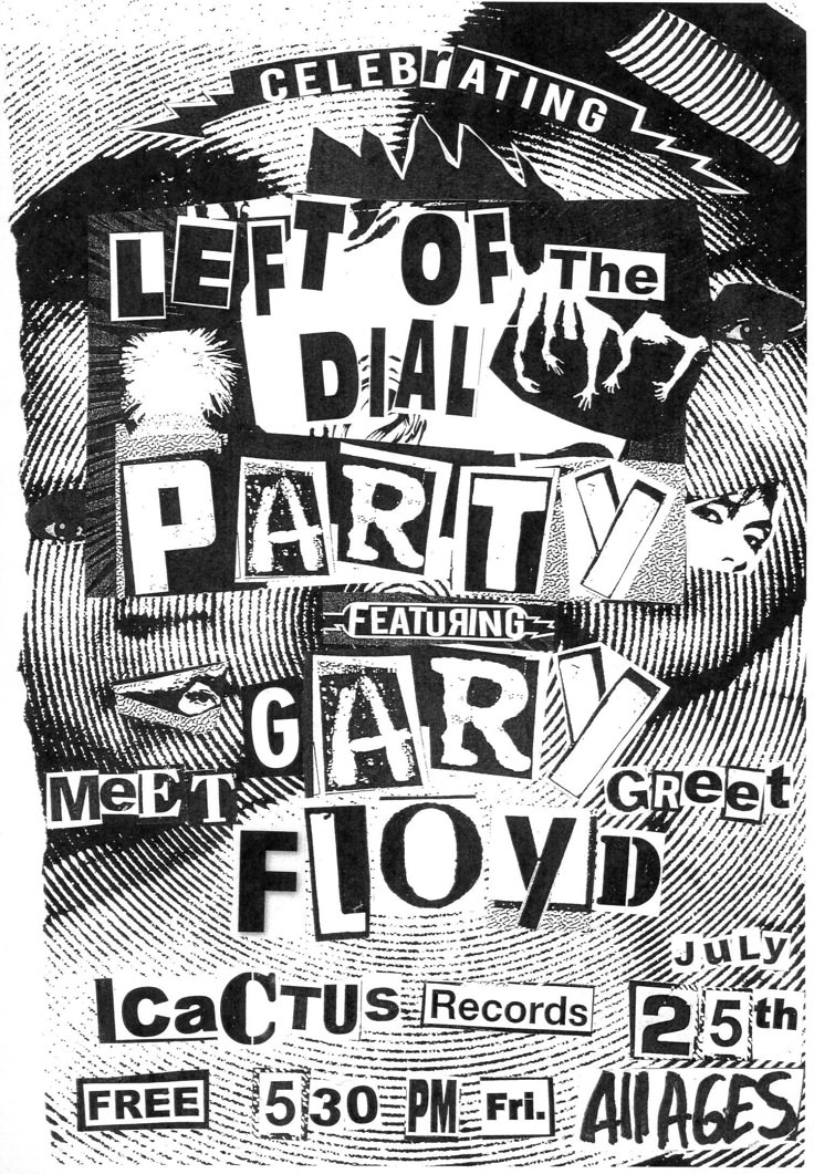 a poster with words on it that says let't off the party party gar floyd