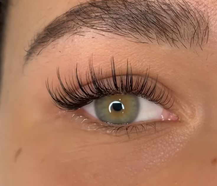 Pretty Eye Lashes, Eyelash Extensions Styles For Big Eyes, Doll Eyelash Extensions, Eyelash Ideas, Dark Hair Light Eyes, Curly Eyelashes, Feminine Makeup, Classic Lashes, Eyelash Extensions Styles