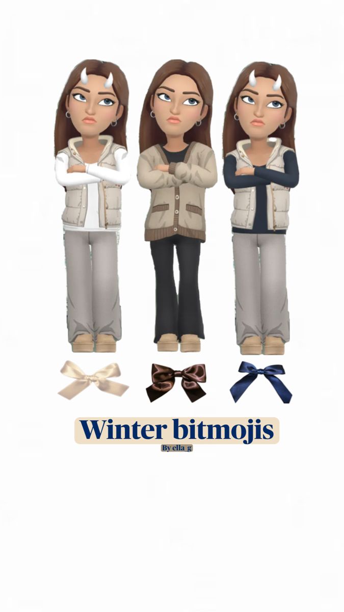 three women standing next to each other in front of a white background with the words winter bi