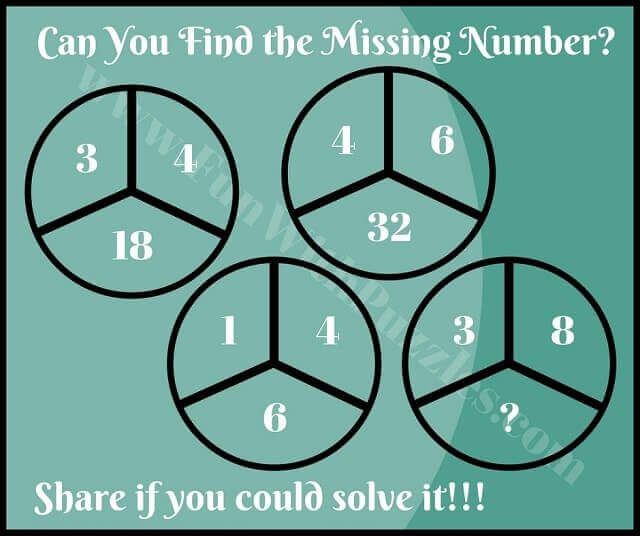 three circles with numbers in them and the words can you find the missing number?