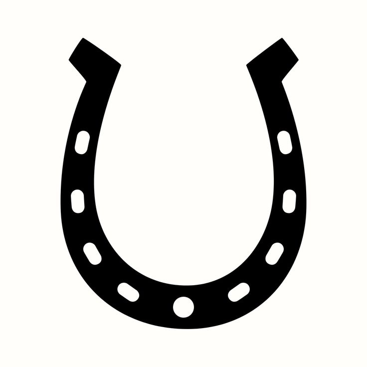 a black and white image of a horseshoe