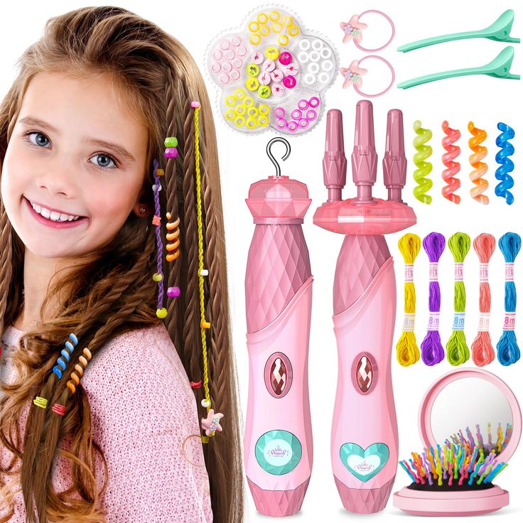 PRICES MAY VARY. 【DIY Multifunctional Hair Style toys】Hair Twist can weave hand rope with friends, rotate hair clockwise as well as counterclockwise, the braiding tool can weave hair in seconds, with colorful beads, you can design the hairstyle you want, it is an automatic hair braiding tool for girls and women. 【How t use the Hair Twist Toys】A key to open the use, children easily manage, just 2 strands of hair into the hairpin on both sides, 2 strand twist machine will weave the hair together, 2 Strands Of Hair, Girls Makeup Vanity, New Braided Hairstyles, 2 Strand Twist, Kids Salon, Hair Braiding Tool, Strands Of Hair, Makeup Vanity Set, Braided Hairdo