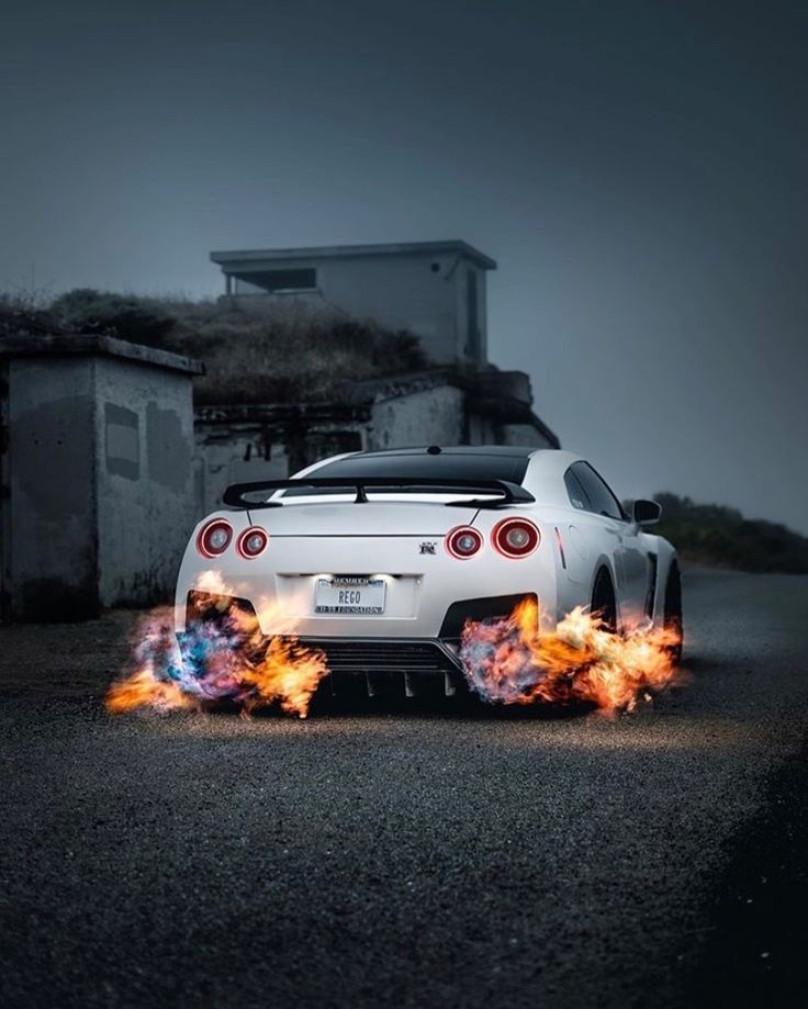 🔥🔥 . Godzilla burps fire. . Great shot of this #Nissan. #gtr by @r.ego ...