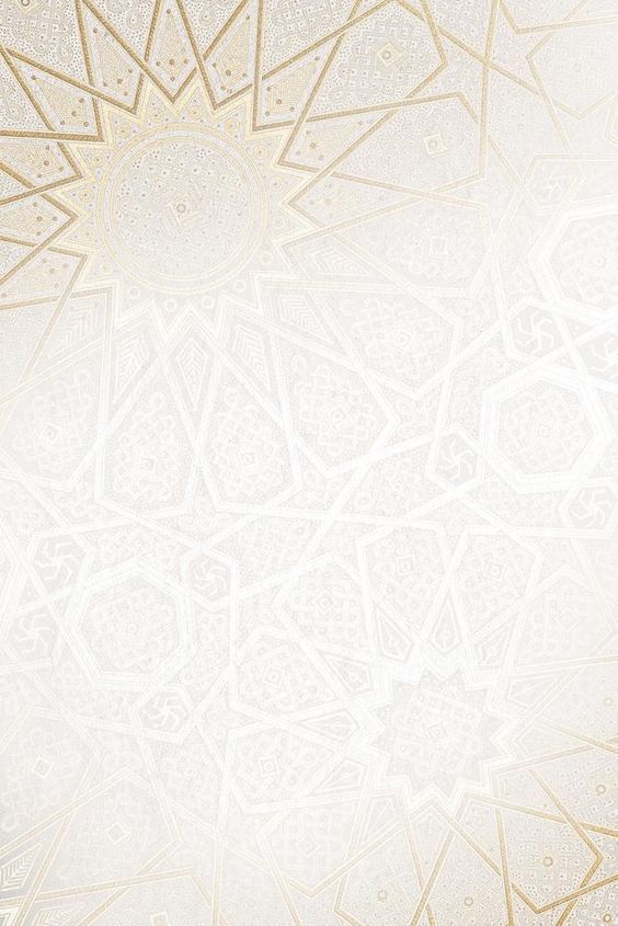 an abstract white and gold background with intricate designs on the bottom half of the image