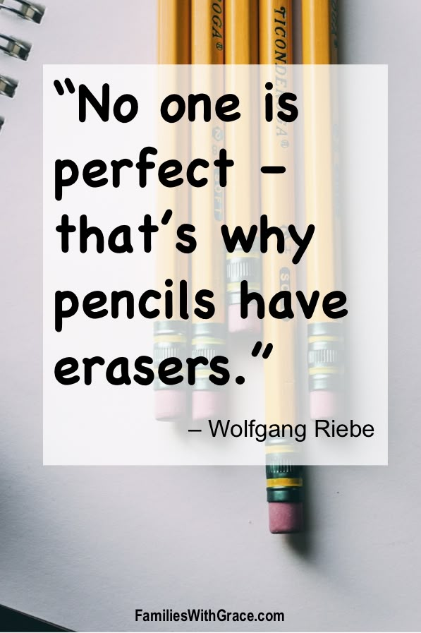 two pencils with the quote no one is perfect that's why pencils have erasers