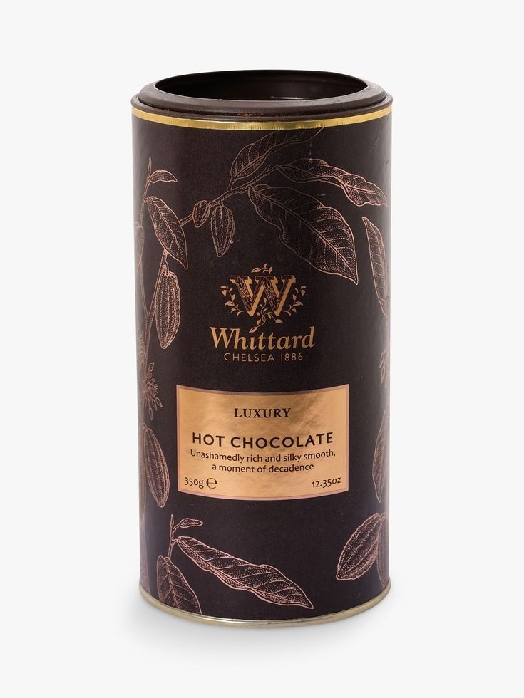 a chocolate canister with leaves on it