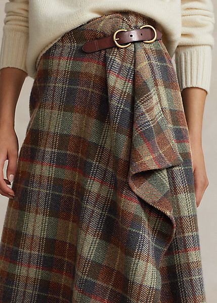 Gonna a spina di pesce con fibbia da Women | Ralph Lauren® IT Herringbone Skirt Outfit, Tartan Fashion, Ralph Lauren Skirts, Winter Skirt, Mode Inspiration, Autumn Winter Fashion, A Line Skirts, Herringbone, Polo Ralph