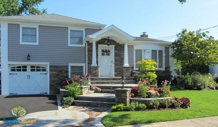 a house with landscaping in the front yard