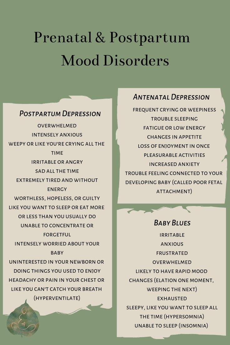 a poster with the words, prenatl and postpartum mood disorders