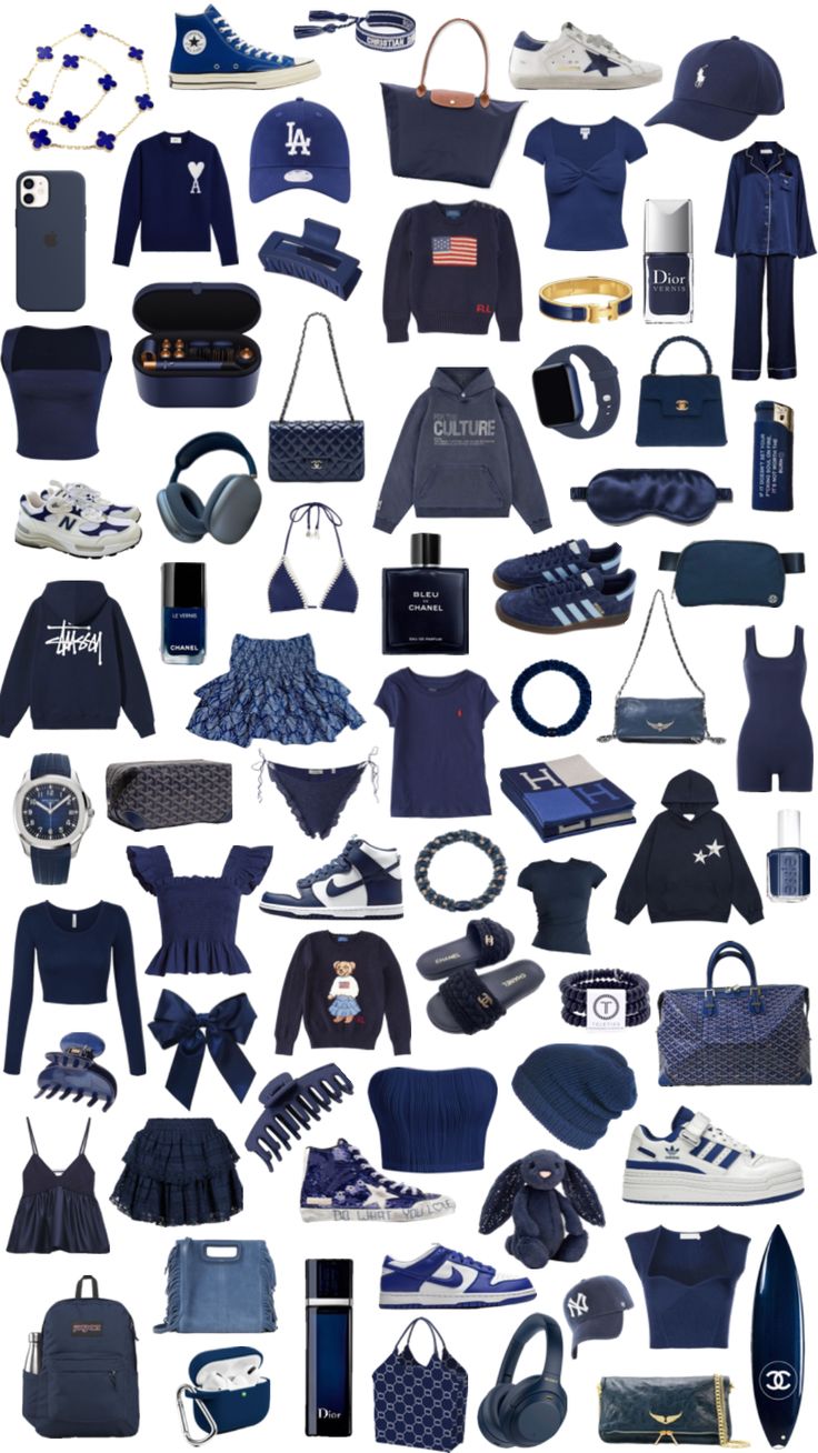 Blue Clothes Aesthetic, Navy Blue Outfit, Blue Outfits, Navy Outfit, Shoes Outfit Fashion, Outfit Collage, Outfit Inspo Casual, Halloween This Year, Trendy Outfits For Teens