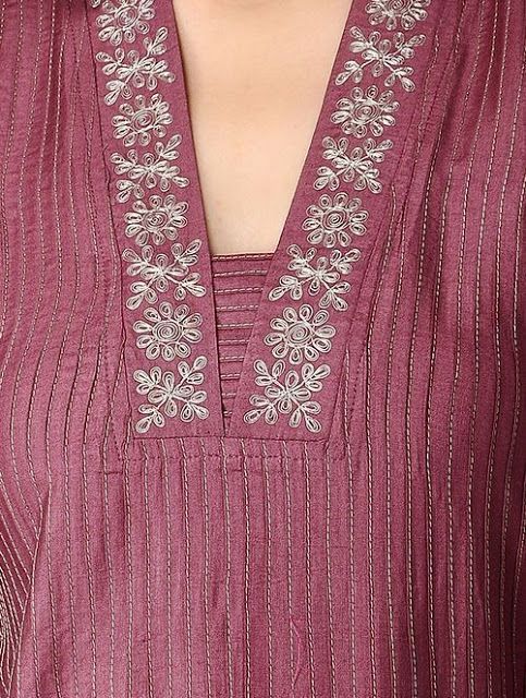 Girls Neck Design, New Neck Designs, Neck Design Ideas, Silk Kurti Designs, Salwar Neck Designs, Neck Patterns, Churidar Neck Designs, Churidar Designs, Simple Kurta Designs