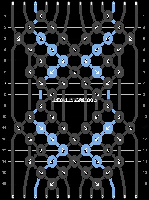 the diagram shows how to draw an interlaced structure with blue circles and black lines