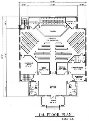 the first floor plan for an auditorium