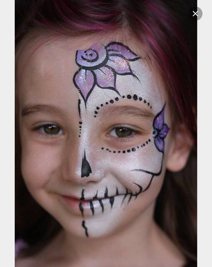 Kids Skeleton Face Paint, Kids Halloween Face, Face Painting Halloween Kids, Skeleton Face Paint, Sugar Skull Face Paint, Halloween Disco, Halloween Makeup For Kids, Monster High Halloween, Halloween Makeup Sugar Skull