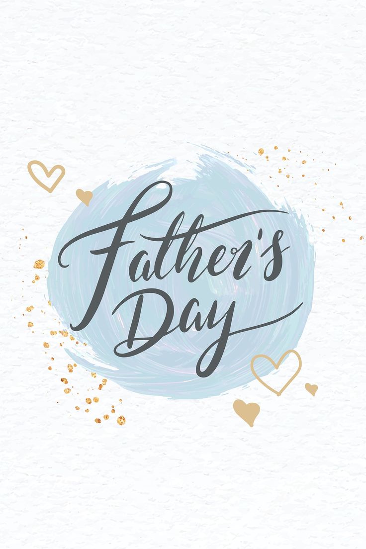 fathers day greeting card with hearts and watercolor paint on white paper, featuring the words father's day