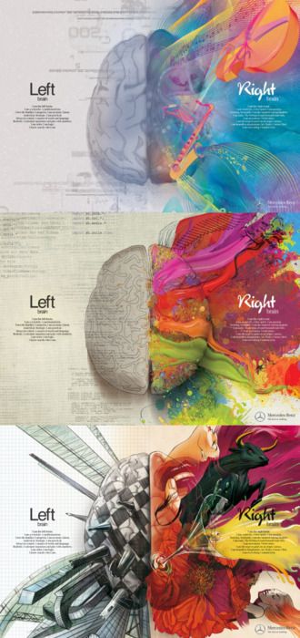 four different types of art work on the same page, each with their own color scheme