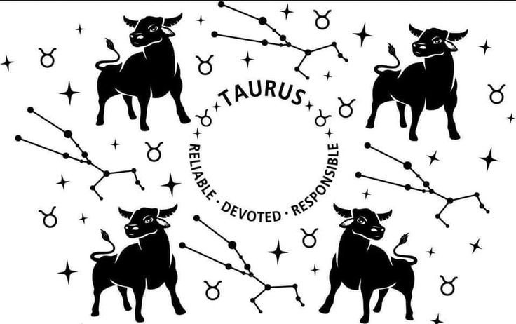 zodiac signs with bulls and stars in the middle, surrounded by other astrological symbols