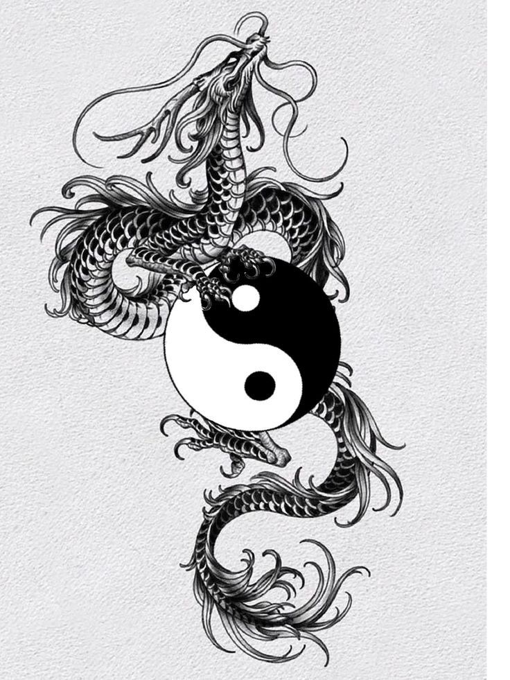 Cool Big Tattoos, Spiritual Neck Tattoo, Dragon Yin Yang Tattoo, Dragon Tattoo Stencil, Praying Hands Tattoo Design, Meaningful Tattoos For Men, Fox Tattoo Design, Ying Yang Tattoo, Buddha Tattoo Design