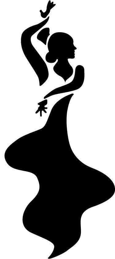 a black and white silhouette of a woman with a bird on her shoulder, flying through the air