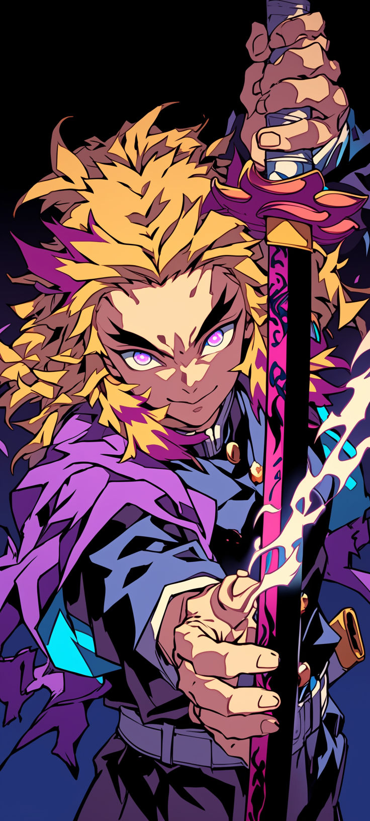 Demon Slayer Wallpaper 4k, Mor Wallpaper, Rengoku Kyoujurou Wallpaper, Demon Slayer Fan Art, Rengoku Wallpaper, Rengoku Fanart, Demon Slayer Art, Demon Slayer Rengoku, Buda Wallpaper