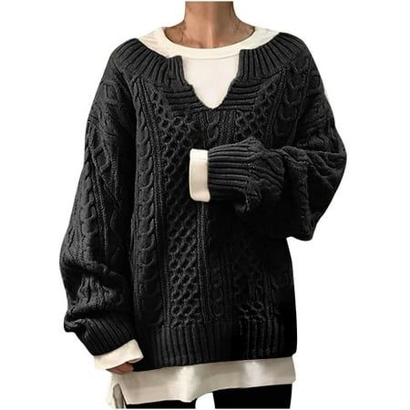 Description: Season:fallwinter Gender:Women Occasion:Daily,Casual Material:Polyester Style:Casual Fit:Fits ture to size Thickness:Standard How to wash:Hand wash Cold,Hang or Line Dry What you get:1 X Sweater Size:S Bust:108cm/42.52'' Sleeve:47cm/18.50'' Length:63cm/24.80'' Size:M Bust:112cm/44.09'' Sleeve:48cm/18.90'' Length:64cm/25.20'' Size:L Bust:116cm/45.67'' Sleeve:49cm/19.29'' Length:65cm/25.59'' Size:XL Bust:120cm/47.24'' Sleeve:50cm/19.69'' Length:66cm/25.98'' Size:XXL Bust:124cm/48.82'' Minimalisticky Chic, Winter Pullover, Comfortable Sweater, Estilo Chic, Extra Long Sleeves, Sweater Collection, Pattern Sweater, Casual Sweaters, Knitted Jumper