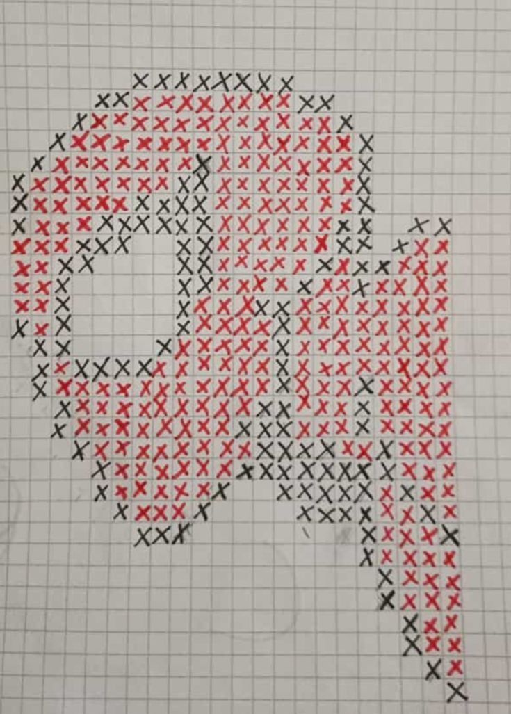 an elephant made out of small red and black dots on white paper with the word elephants written across it