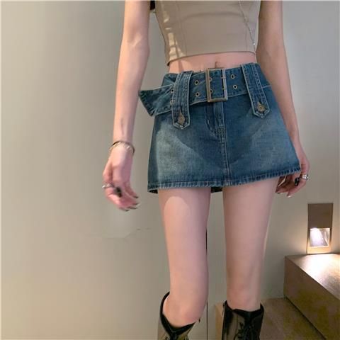 SPECIFICATIONSWaistline: Natural FactorsStyle: Y2KSilhouette: A-LINEPattern Type: FashionAccessoriesOrigin: CN(Origin)Material: polyesterGender: WOMENFabric Type: DenimDresses Length: Above Knee, MiniDecoration: SashesBrand Name: STSVZORRAge: Ages 18-35 Years Old Preppy Mode, Style Kawaii, High Waisted Denim Skirt, Denim Skirt Women, A Line Shorts, Wrap Around Skirt, Jeans Rock, Y2k Aesthetic, Denim Mini