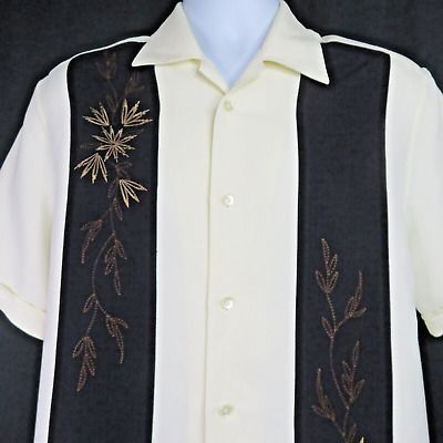 Cubavera Guayabera Shirt  L Brown Cream Embroidered Panel Print  Pleats Cuffs  | eBay Dude Perfect, Guayabera Shirt, Tone On Tone, Mens Accessories Fashion, Style Shirt, All Brands, Casual Shirts For Men, Casual Button Down Shirts, Shirt Style