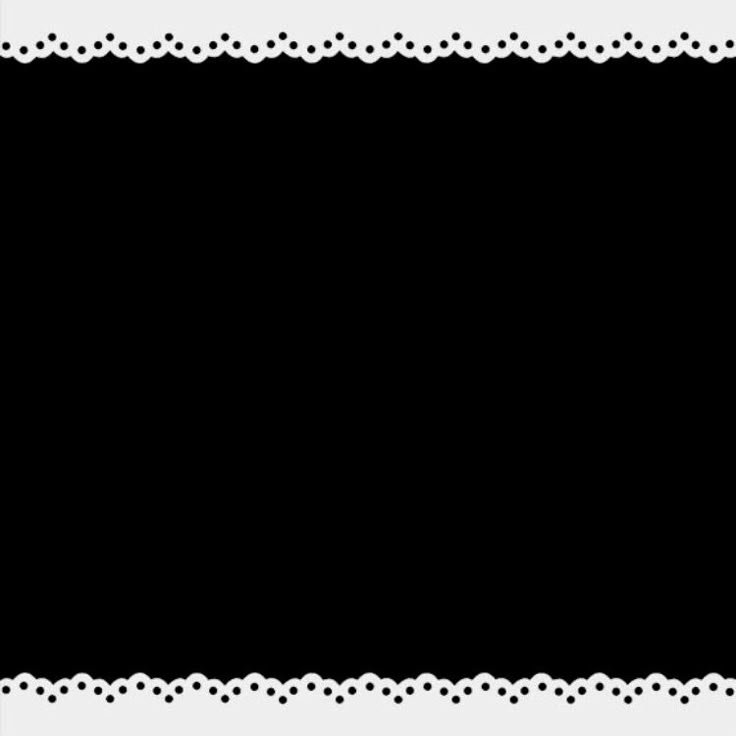 a black and white border with dots in the middle on a plain background that looks like crochet