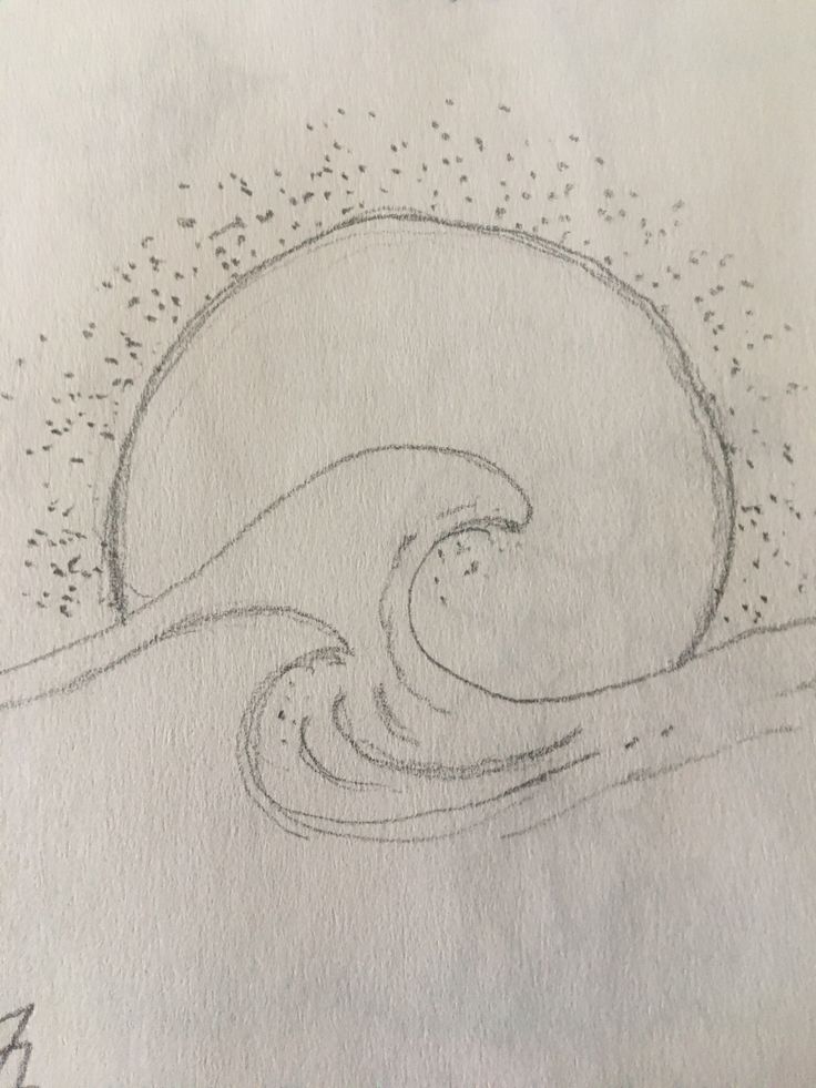 a drawing of a wave in the ocean