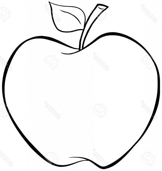 an apple with a leaf on it coloring page stock photo and royalty illustration for children