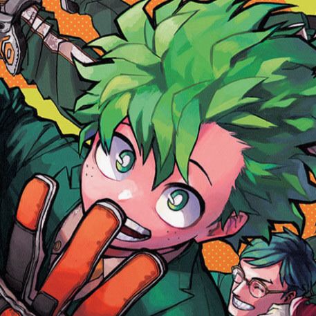 an anime character with green hair holding carrots in front of him and looking at the camera