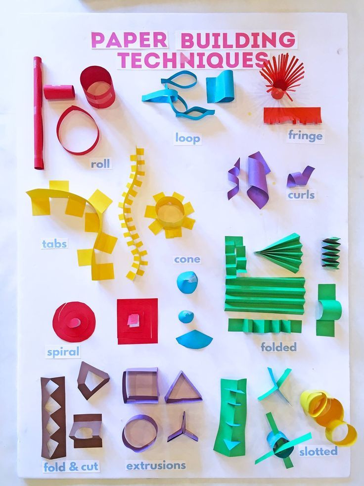 the paper building technique book is shown with scissors and other crafting supplies on it