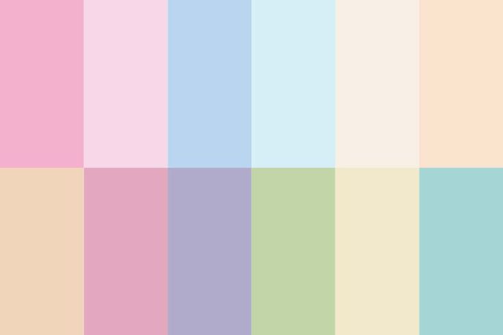 an image of pastel colors that are very similar to the same color palettes