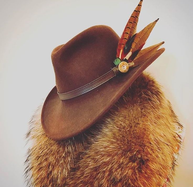 Cowboy Hat With Feather Tattoo, Cowboy Hat With Feather, Cowboys Hats, Yellowstone Ranch, Feather Accessories, Feather Bow Ties, Custom Made Hats, Grandpa Style, Cowgirl Bling