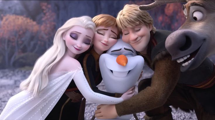 the frozen princess and her friends are hugging each other