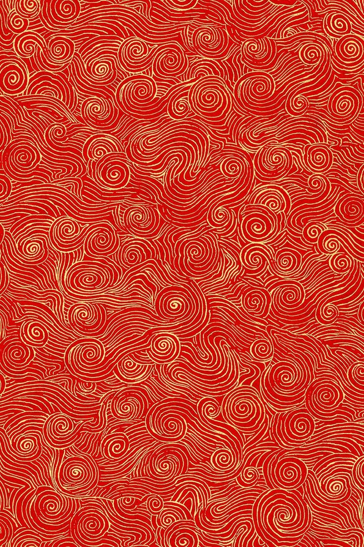 an abstract red and gold background with swirly circles on it's surface, as well as in the center