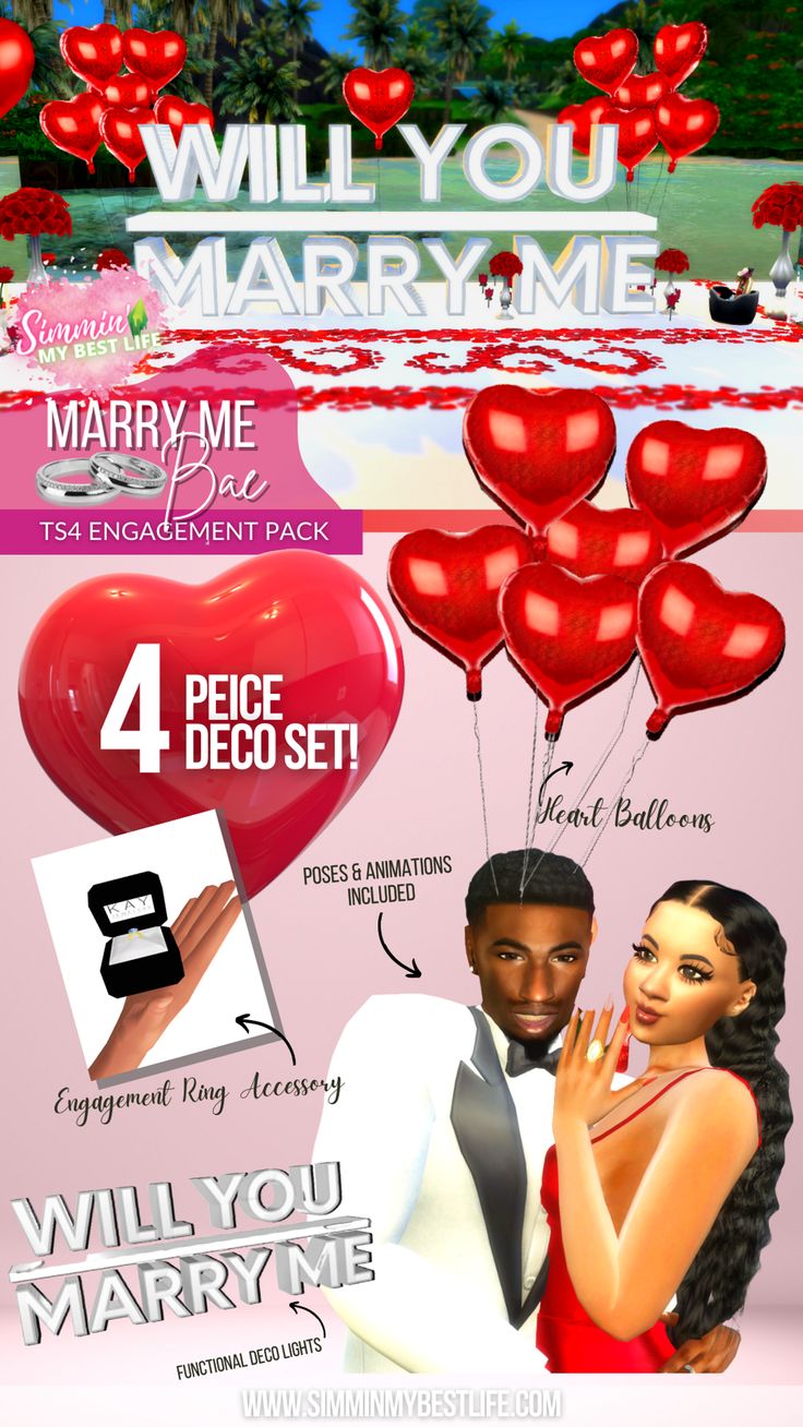 NEW TS4 RELEASE: Marry Me Bae Engagement Pack | SIMMIN MY BEST LIFE ...