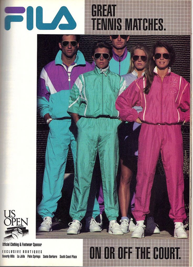 Fila tennis & footwear ad 1989 80s Ads, 80s Fashion Party, 80s Sportswear, Fila Tennis, Look 80s, 80s Costume, Fashion 80s, 80s And 90s Fashion, 80s Aesthetic