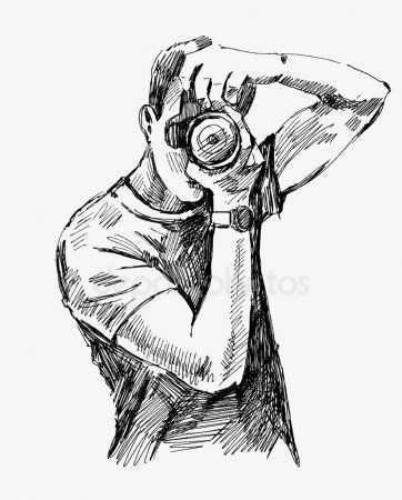 a man looking through binoculars with his hand on his head, in black and white