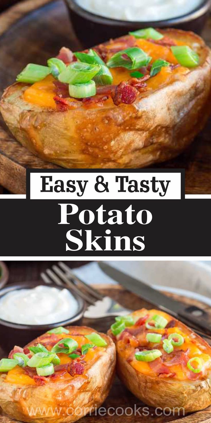 easy and tasty potato skins with cheese on top