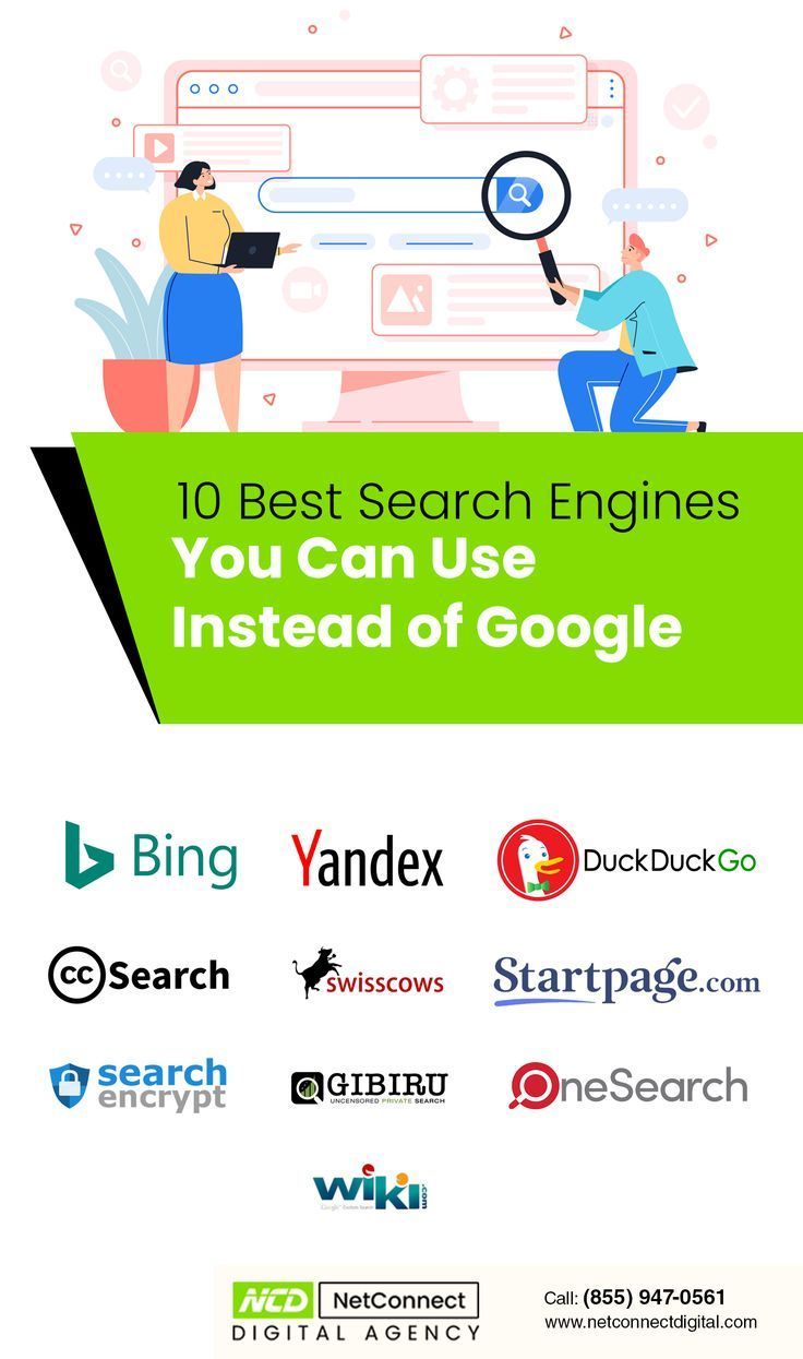 the top 10 best search engines you can use instead of google [ infograph ]