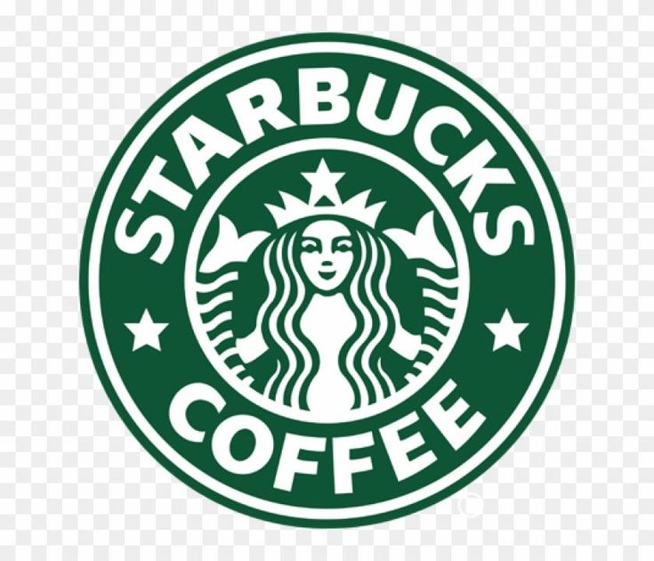 the starbucks logo is shown in green and white, with stars on it's side